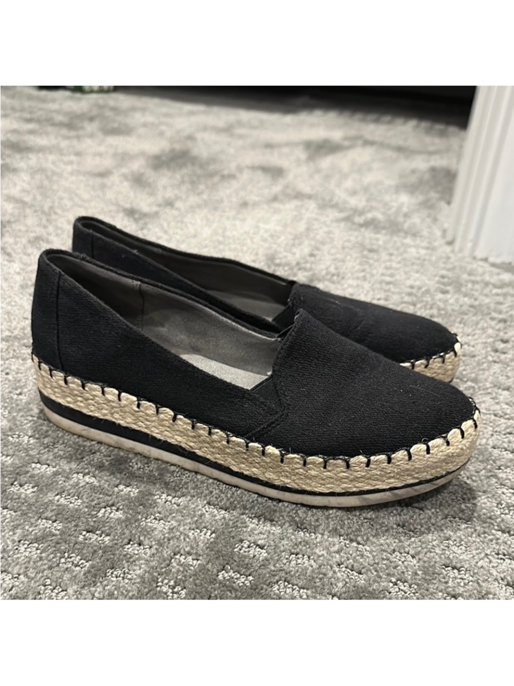 Dr. Scholl's Black Espadrille Slip-On Shoes
